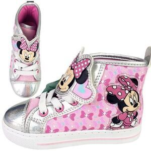 Disney Minnie High-top Sneakers For Girls in Light Canvas Size 9 (18cm) Col pink